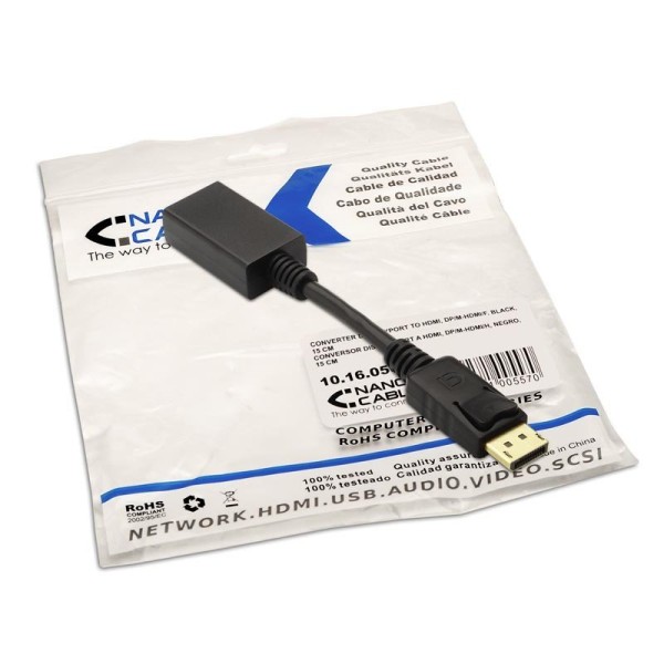 Nanocable adaptador displayport (m) a hdmi (h)